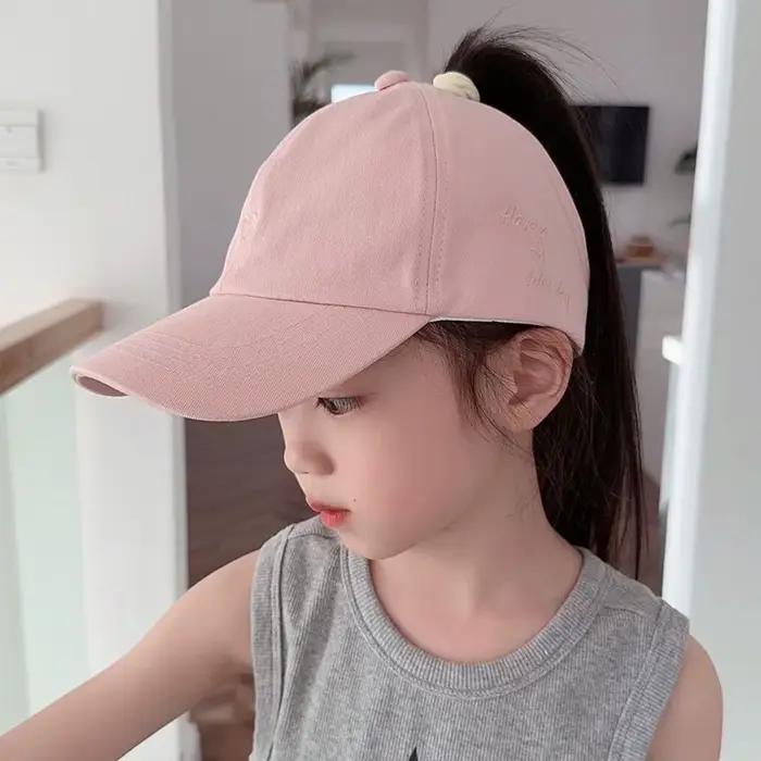 Casquette de Baseball pour enfants de 2 à 12 ans, mignon, cœur d'amour, creux, grand bord, queue de 