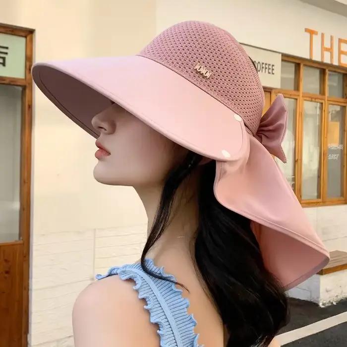 Chapeau de Protection solaire d'été pour femmes, Protection du cou Anti UV en plein air, pare-soleil