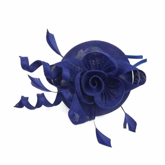 Chapeau Fascinator en Maille Florale, Accessoires Élégants, Coiffe de Mariage Réglable, Décoration C
