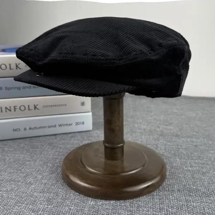 Casquette de journal en velours côtelé de qualité supérieure, chapeau plat Vintage décontracté, bére