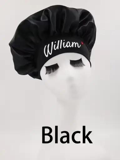 Bonnet de nuit en soie personnalisé, nom imprimable, bonnet de nuit personnalisé, bonnet de nuit en 