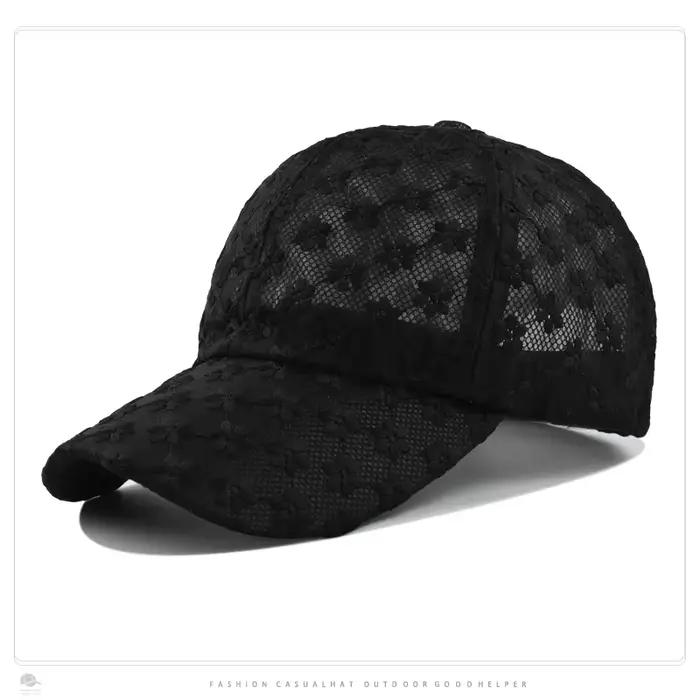 Casquette de baseball en dentelle pour femme, couvre-visage, crème solaire, chapeaux de soleil, fleu