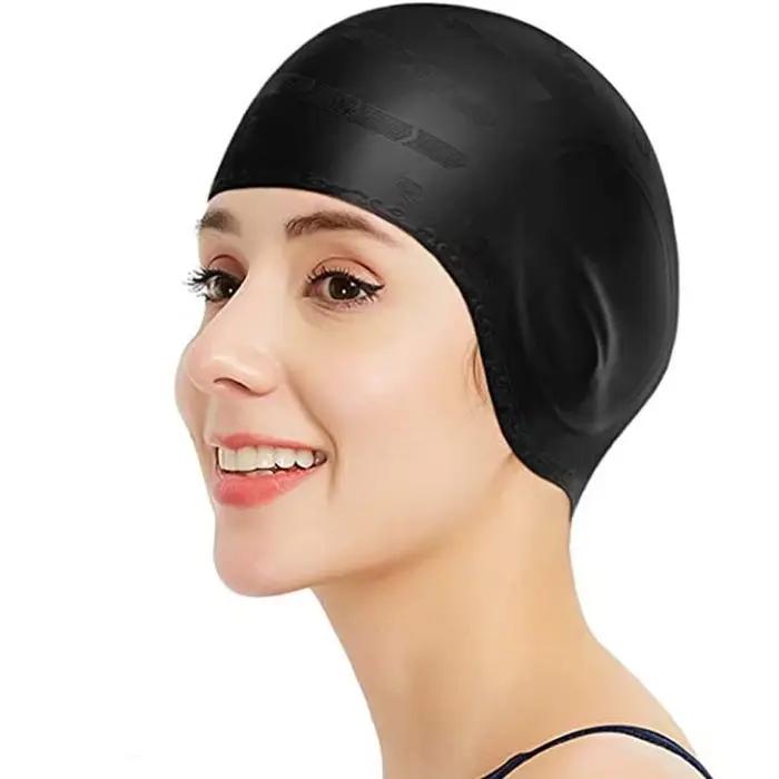 Bonnet de bain imperméable – Haute élasticité, protection des oreilles, grand bonnet de plongée en s