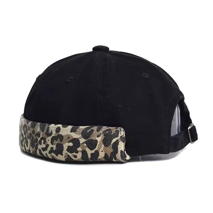 Bocca – casquette Docker imprimé léopard, motifs d'épissure, casquettes sans bords sans visière, bon