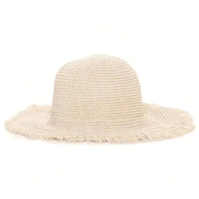 Chapeau de paille bohème élégant pour femme, idéal pour la plage, les fêtes estivales, les activités
