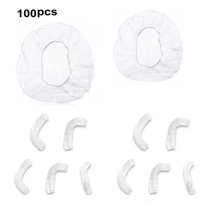 100/200 pièces de bonnets de douche jetables transparents, confortables, solides, grands, imperméabl