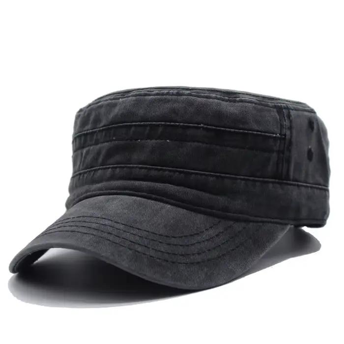 Chapeau militaire en coton délavé pour hommes et femmes, casquette de cambat de Style cadet, casquet