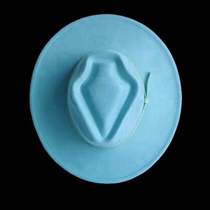 Chapeau en suède vegan, style Rancher, vierge, avec dessus en forme de cœur, unisexe, en feutre, sty