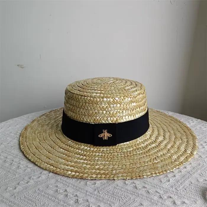Chapeau d'été en paille, élégant style français, pour femmes, voyage en bord de mer, chapeau de sole