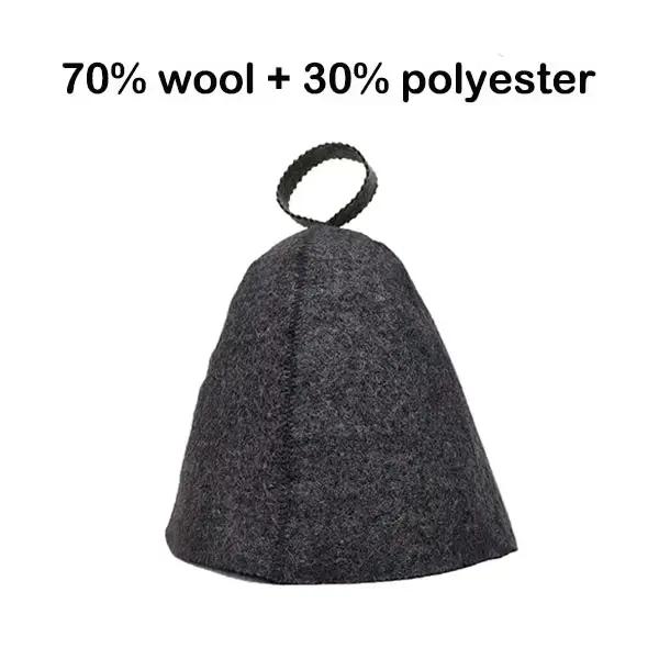 Chapeau de sauna anti-chaleur brodé en laine épaisse et polyester, bonnet de douche pour hommes et f