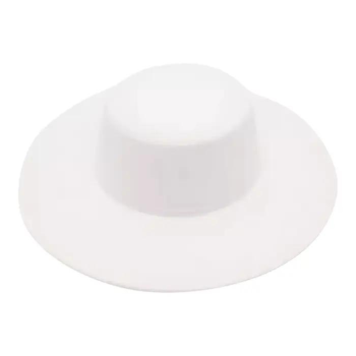 Chapeau de Jazz en laine à dessus plat, chapeau haut-de-forme formel Fedora mélangé, chapeau de fête