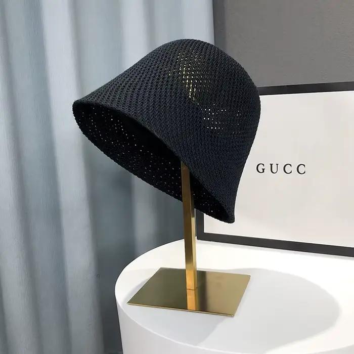 Nouveau Chapeau Bob d'été uni à large bord pour femme, respirant et ajouré, protection solaire, idéa