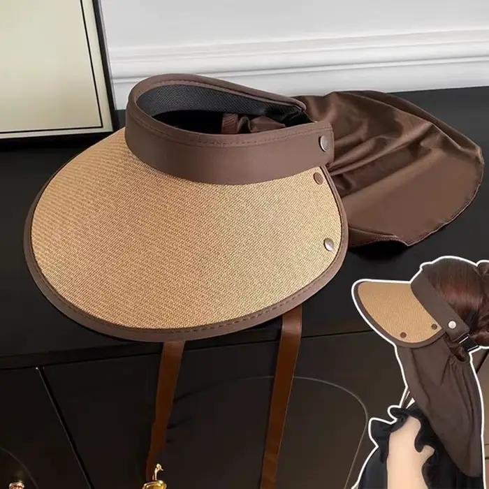 Chapeau pare-soleil pliable pour femme, anti-UV, pour l'été et les voyages