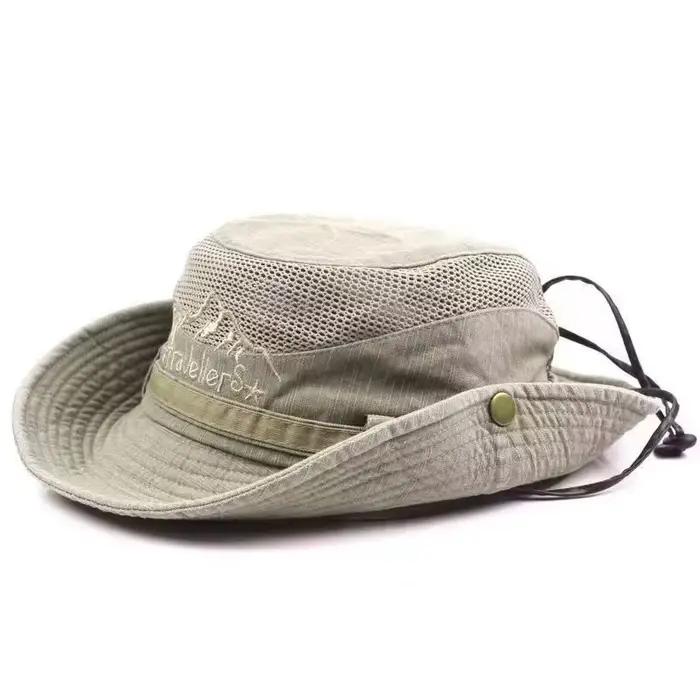 Chapeau de pêcheur en coton 100% respirant en maille rétro pour hommes, chapeau de pêcheur en coton 