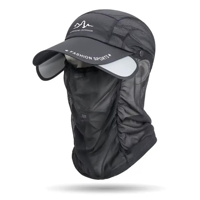Chapeau de soleil à bord rétractable, Protection solaire pour cyclisme UPF 50 +, chapeau de pêche, c