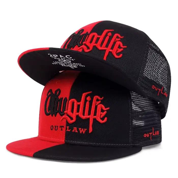 Chapeau de Baseball avec lettres brodées pour hommes et femmes, casquette Hip Hop à rabat, en filet,