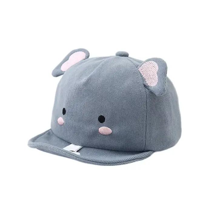 Chapeau de Baseball pour bébé, Animal mignon, couleur unie, bord souple, casquette à visière pour bé