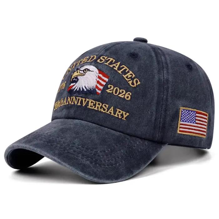 Casquette de baseball rétro brodée Aigle Patriot pour homme et femme, 250e anniversaire des États-Un