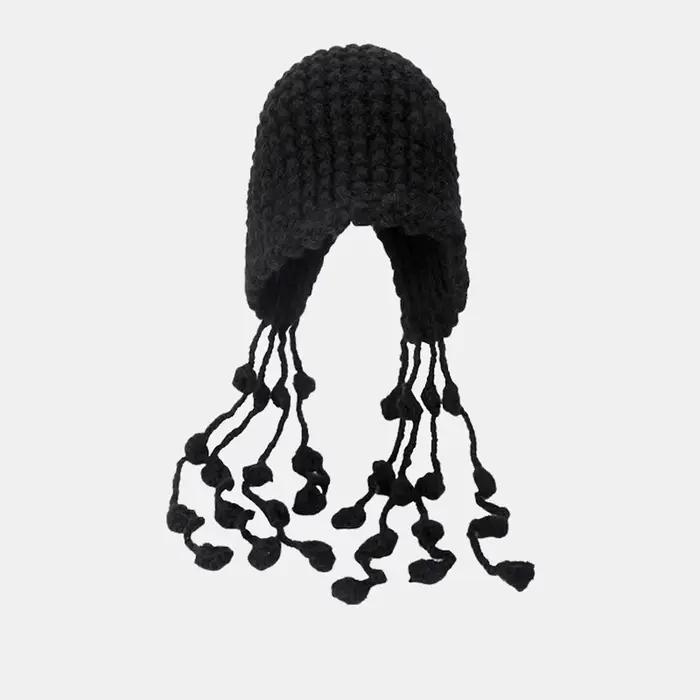 Glands doux Crochet tricoté chapeau Style bohème évider gland bonnets à la main coréen tricot casque