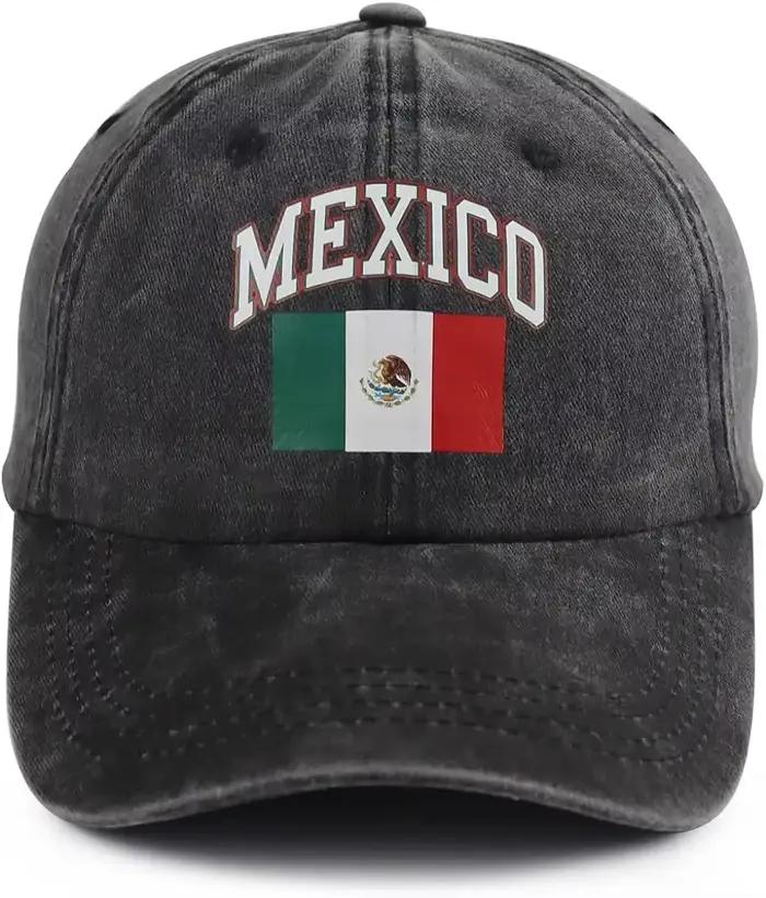 Casquette mexicaine pour hommes et femmes, casquette de baseball, en coton, ajustable et délavée