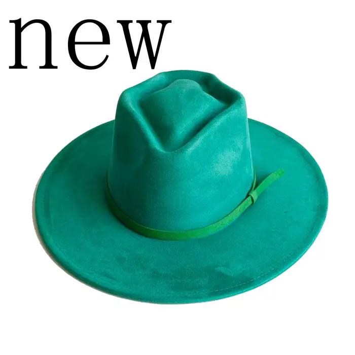 Chapeau Fedora Rancher en daim végétalien Arrowhead, chapeaux vierges à bord souple, unisexe, vente 