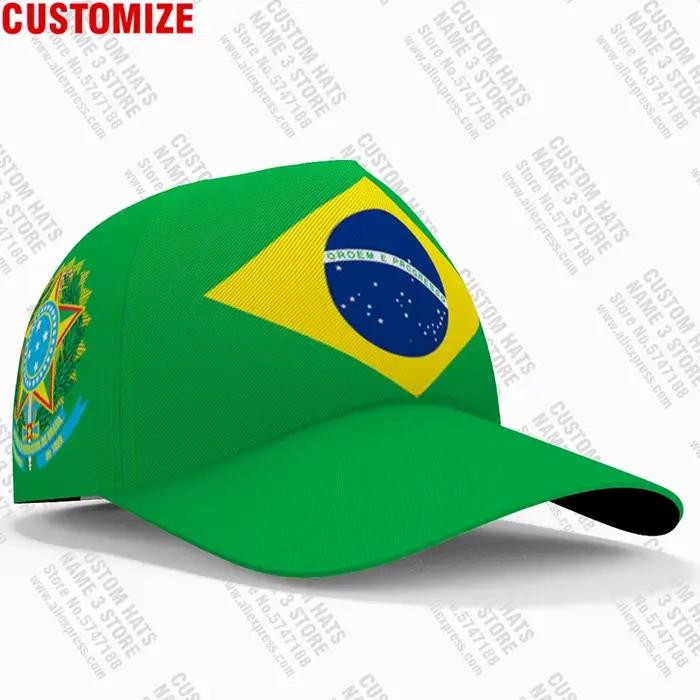 Brésil casquette de baseball gratuit 3d sur mesure nom numéro équipe logo Br br bricolage chapeau so