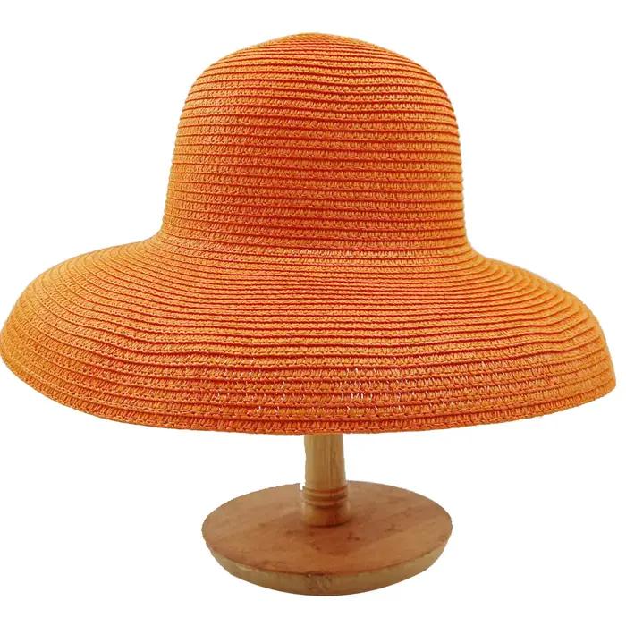 Chapeau Hepburn Rose Rouge, Nouveau Chapeau de Soleil pour Femme, Chapeau de Plage Pliable à Grande 