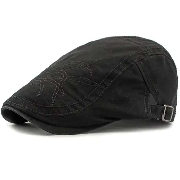 Bérets HT4406 pour Hommes et Femmes, Style Vintage Artiste Peintre, Casquette Plate en Coton, Réglab