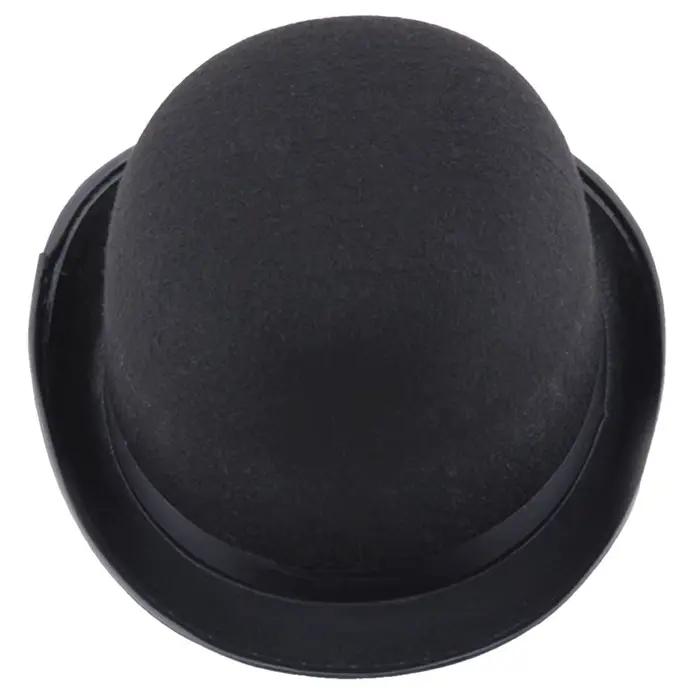Chapeau de magicien classique noir à calotte ronde, chapeau de jazz élégant pour gentleman, chapeau 