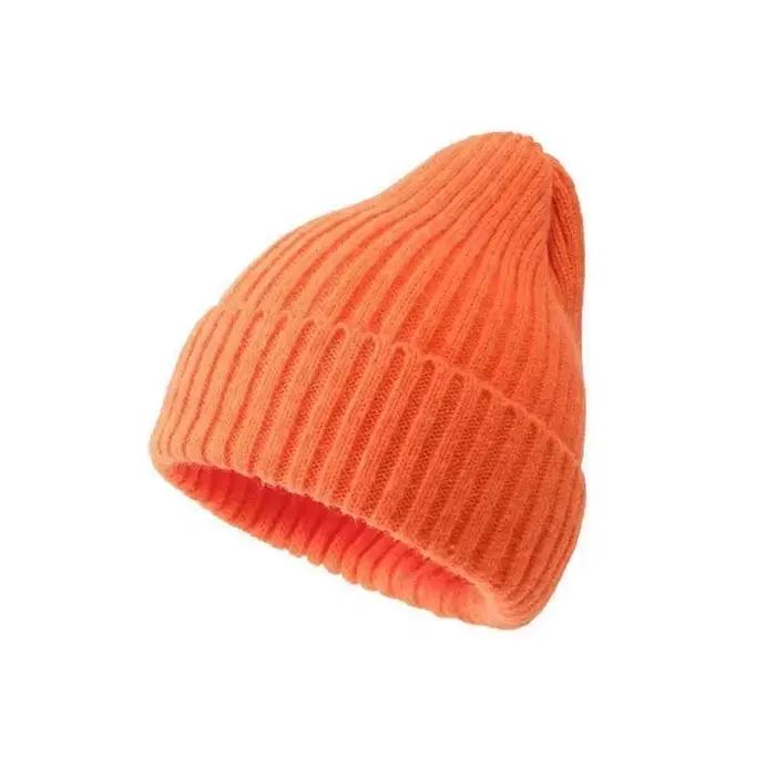Nouveau bonnet hiver pour femmes hommes garçons filles Crochet chapeau couleur unie unisexe automne 