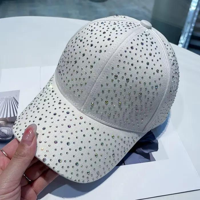 Chapeau en diamant, Version coréenne, tendance, polyvalent, plein de diamants, casquette de Baseball