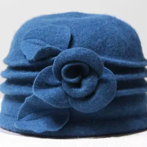 Chapeau en laine pour femme, 100% laine, pour l'automne et l'hiver, doux et chaud, dimension floral