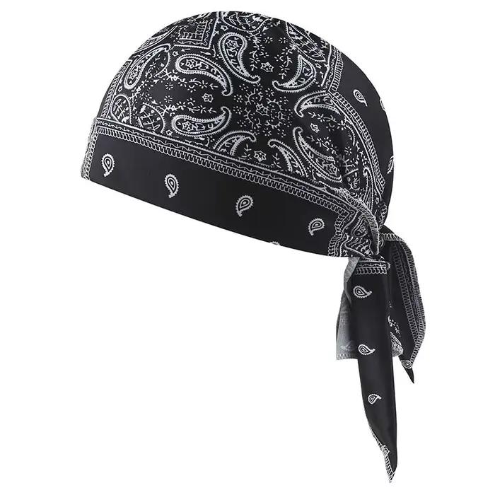 Foulard de tête tendance imprimé cachemire style hip-hop, anti-UV, type chapeau de pirate, avec circ