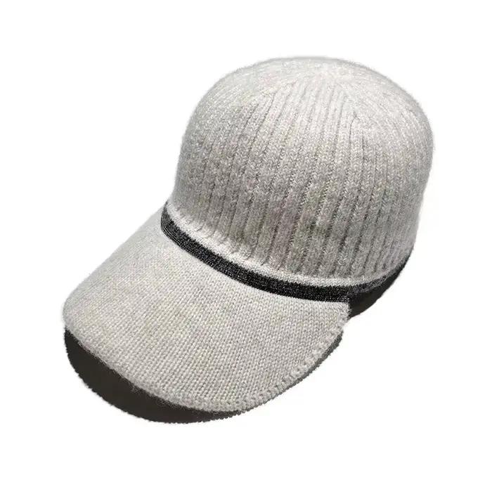 Casquette de baseball en laine pour femme, nouvelle collection automne-hiver, couleur contrastée, ch