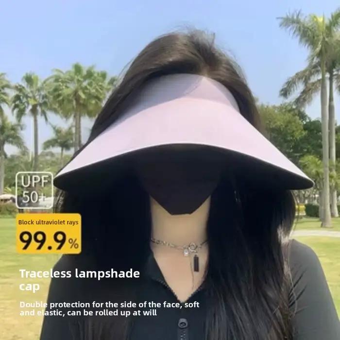Chapeau de soleil pour femme, protection solaire et anti-UV, chapeau d'été intégré sans couture, gra