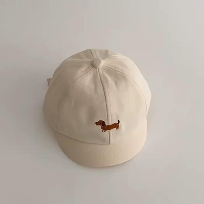 Casquette de baseball en jean mignonne pour bébé, broderie toile chien dessin animé, chapeau à visiè