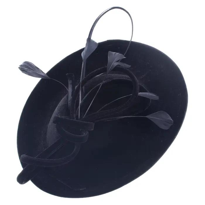 Lawliet-Chapeau en velours pour femme, Fascinateur d'église, pièce de sauna, boucle élégante, occasi