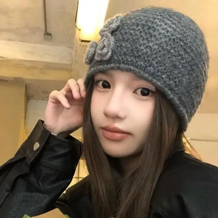 Personnalité couleur unie tricoté laine chapeau Style coréen élastique hiver chaud chapeau chaud dou