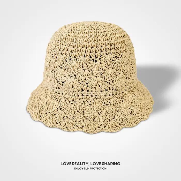 Chapeau de paille pliable pour femmes, chapeau d'été, pare-soleil, vacances, Cool, bord de mer, plag