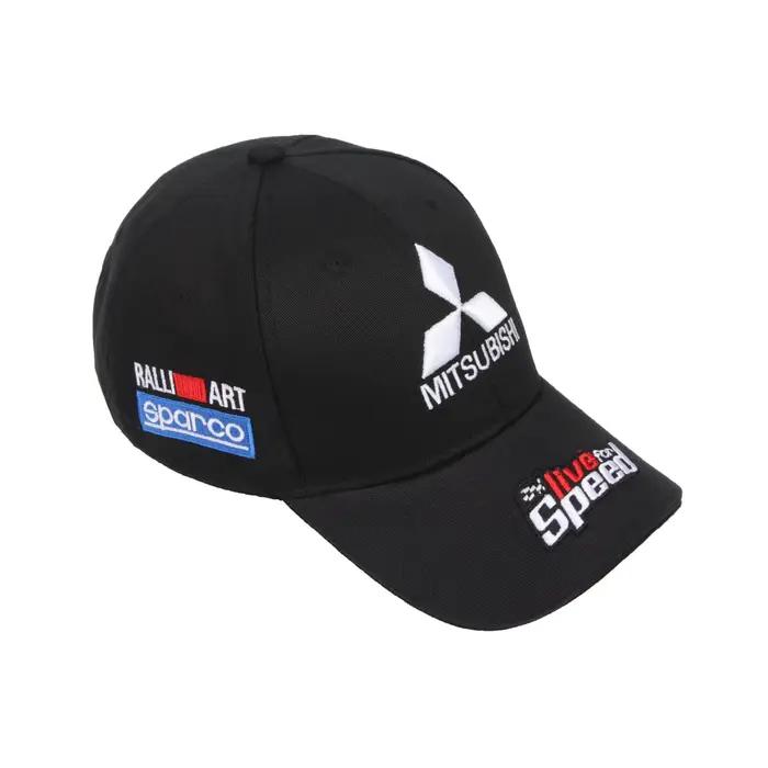 Casquette de baseball noire thème Mitsubishi Racing, casquette commémorative avec logo de voiture, p