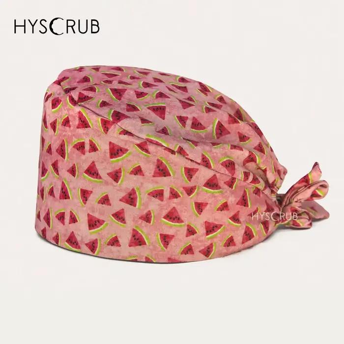 Chapeau chirurgical imprimé rose pour femmes, bonnet de travail respirant, accessoires médicaux pour