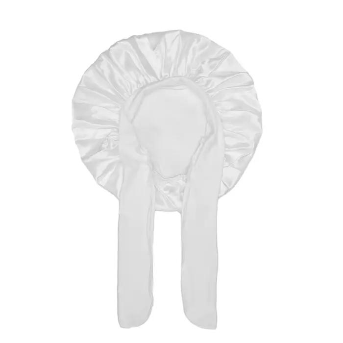 Bonnet de nuit en Satin pour enfants, large bande élastique, ruban, Bonnet de couchage pour garçons 