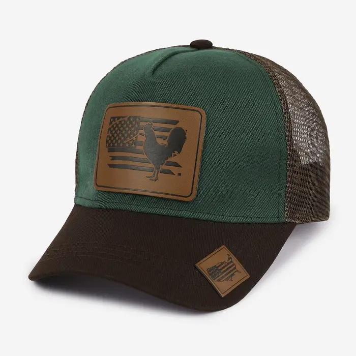 Chapeau de baseball en cuir de coq américain, modèle rétro et adapté aux hommes et aux femmes, avec 