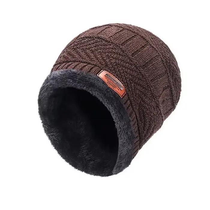 Chapeau de velours en tricot pour hommes et femmes, écharpe Smile, bonnet d'équitation en plein air,