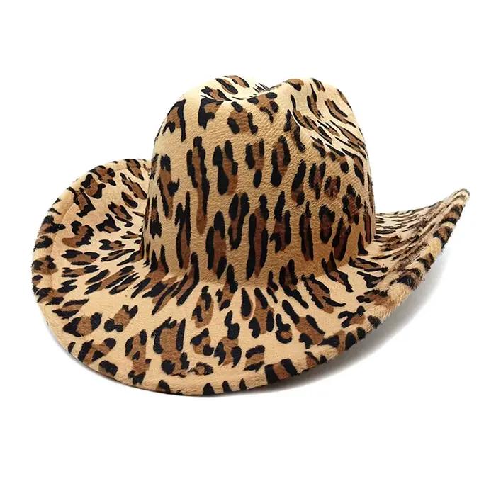 Chapeau de soleil imprimé vache léopard de Style occidental pour femmes, Protection UV rétro, chapea