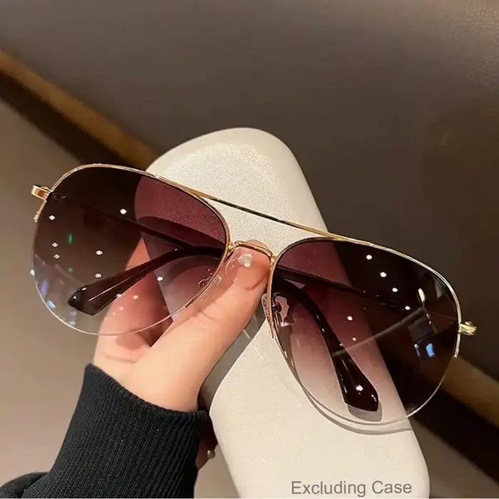 1pc aviateur mode grand visage conduite équitation élégant à la mode personnalité lunettes de soleil