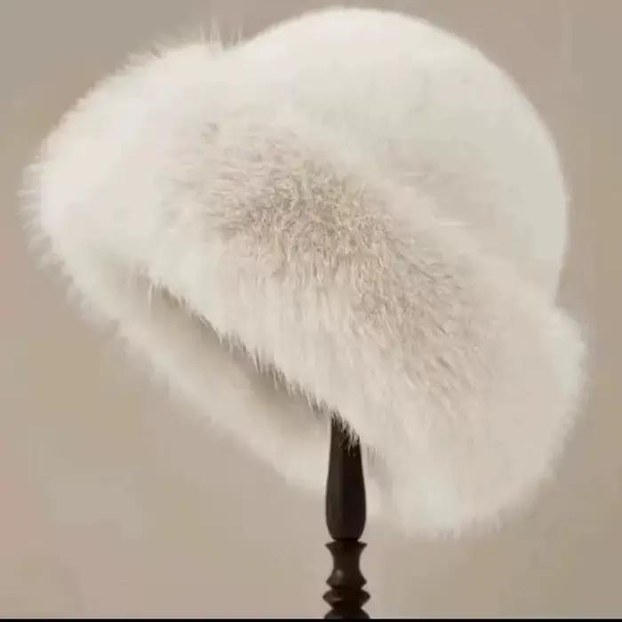 Nouveau chapeau seau en fourrure moelleuse pour femmes chapeau de pêcheur en peluche chapeau d'hiver