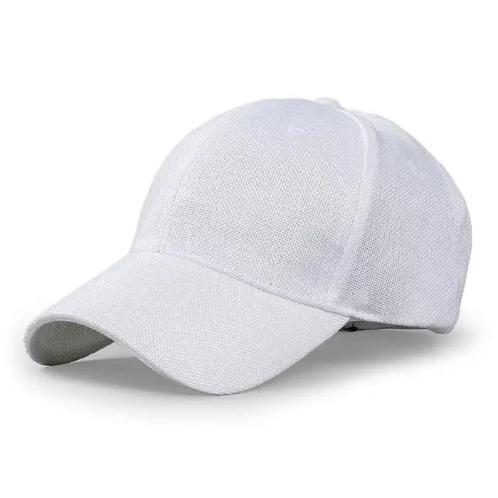 Casquette de Baseball en Faux Lin pour Homme et Femme, Chapeau Surdimensionné, Respirant, Tissé, Lar