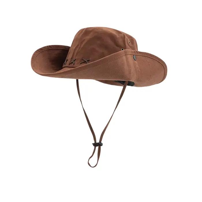 Chapeau Boonie d'extérieur pour hommes et femmes, à large bord, protection UV, coupe-vent, avec sang