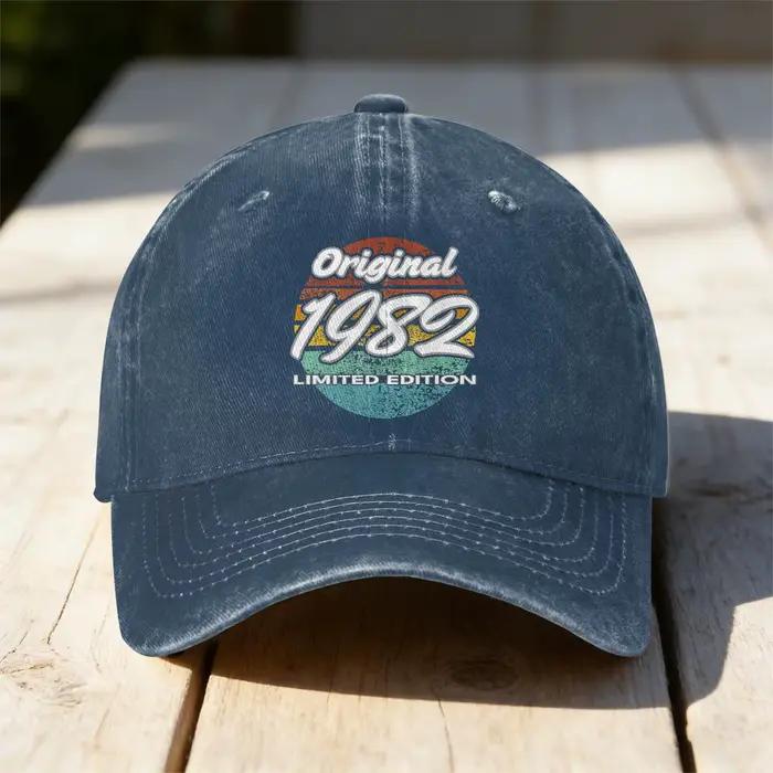Casquette de baseball décontractée rétro lavée pour homme et femme, 44e anniversaire, 44 ans, 1982, 